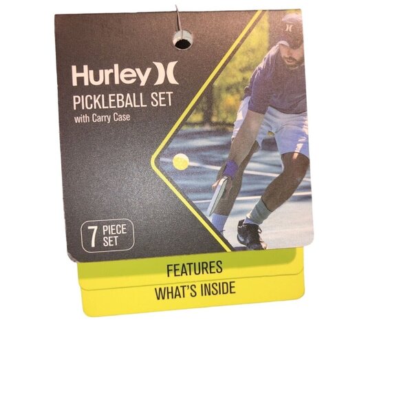 Hurley Pickleball Set with Carrying Case NWT 2-Paddles & 4-Balls Comfort Grip - Picture 4 of 5